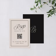 Vintage Script QR Code RSVP Cards Midnight Signature Standard