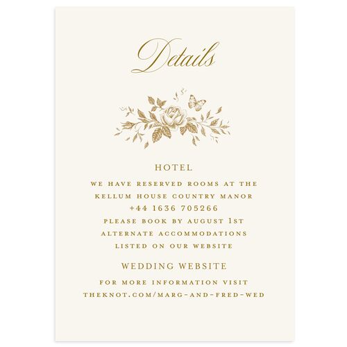 Elegant Rose Crest Wedding Enclosure Cards Umber Signature Standard