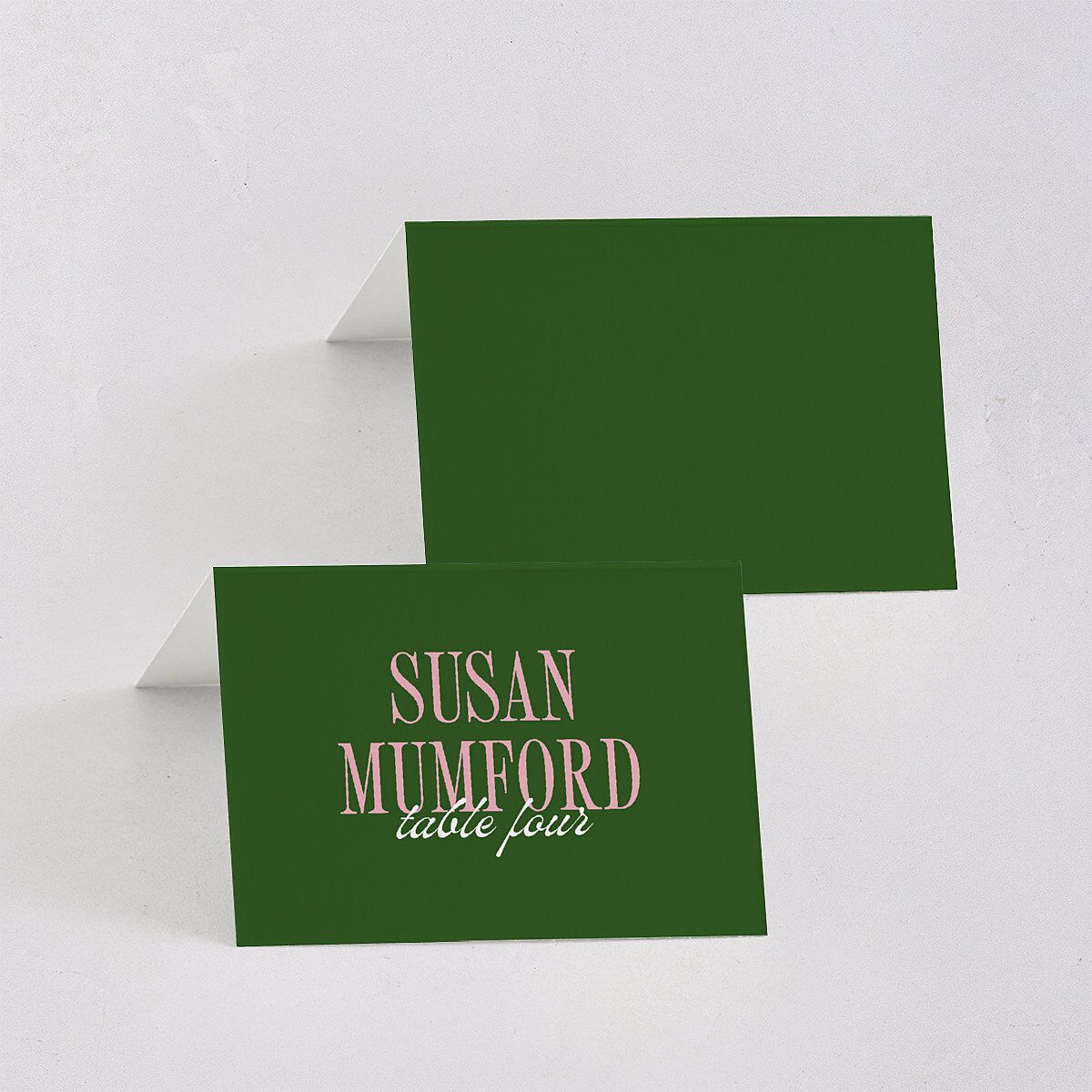Wavy Frame Photo Place Cards Scottish Green Signature