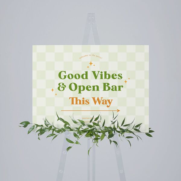 Colorful Retro Stripes Standard Direction Sign Medium Sea Foam Standard Indoor Foam Core M Direction