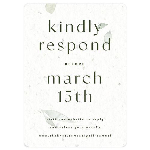Pressed Leaves Wedding Response Cards Thyme Signature Rounded