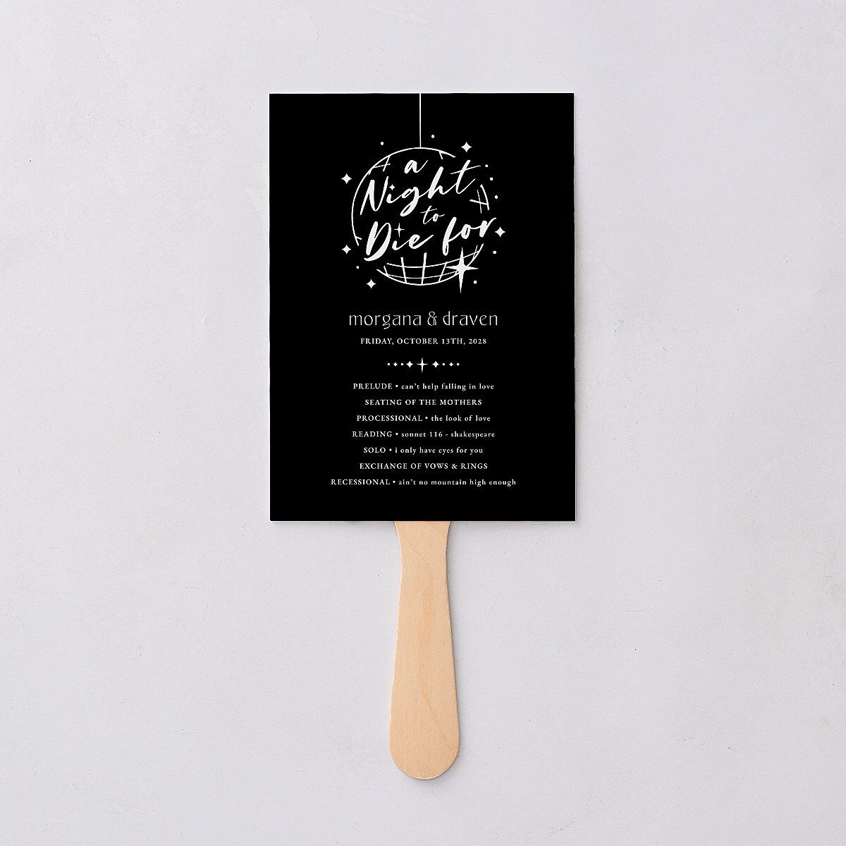 Til Death Do We Disco Fan Programs Licorice Signature Standard