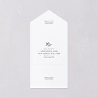 Elegant Botanical Initials  All-in-One Wedding Invitations Pure White Signature Light Both Recipient and Return Addresses No