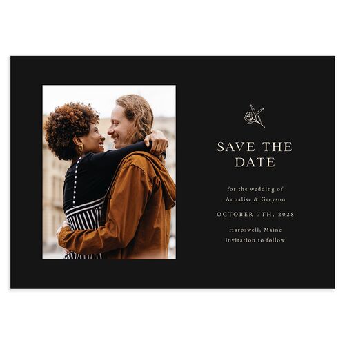 Simple Rustic Wreath Save the Date Cards Midnight Signature smooth Blank No Standard