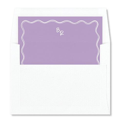 Modern Hand Drawn Wavy Frame Envelope Liners French Violet Standard