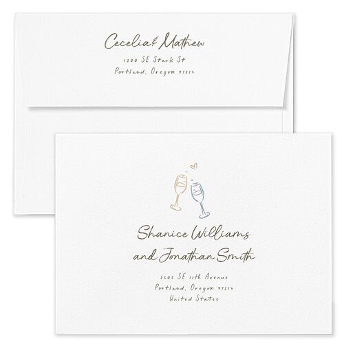 Nautical Border Wedding Invitation Envelopes Kraft Sand Recipient Address Standard Signature