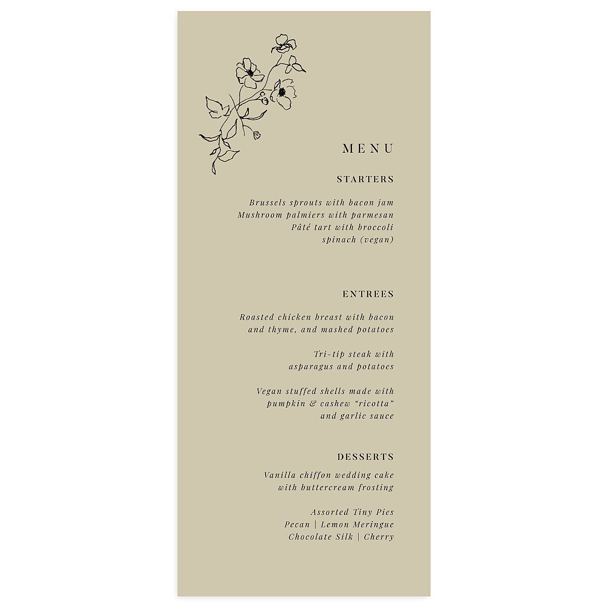 Elegant Minimal Menus