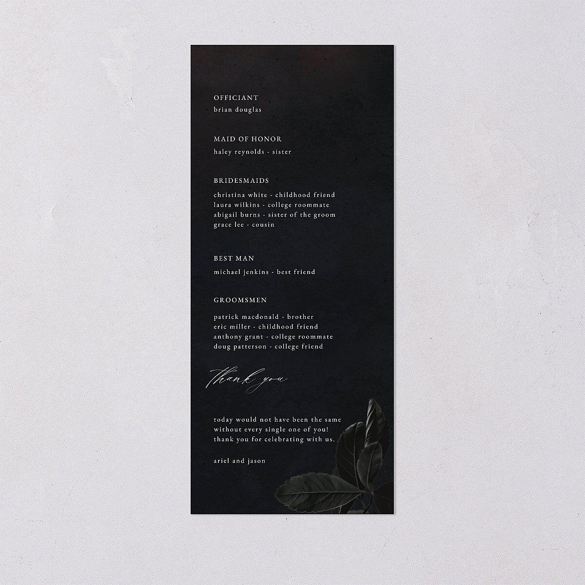 Modern Rose Wedding Programs Peach Fuzz Signature
