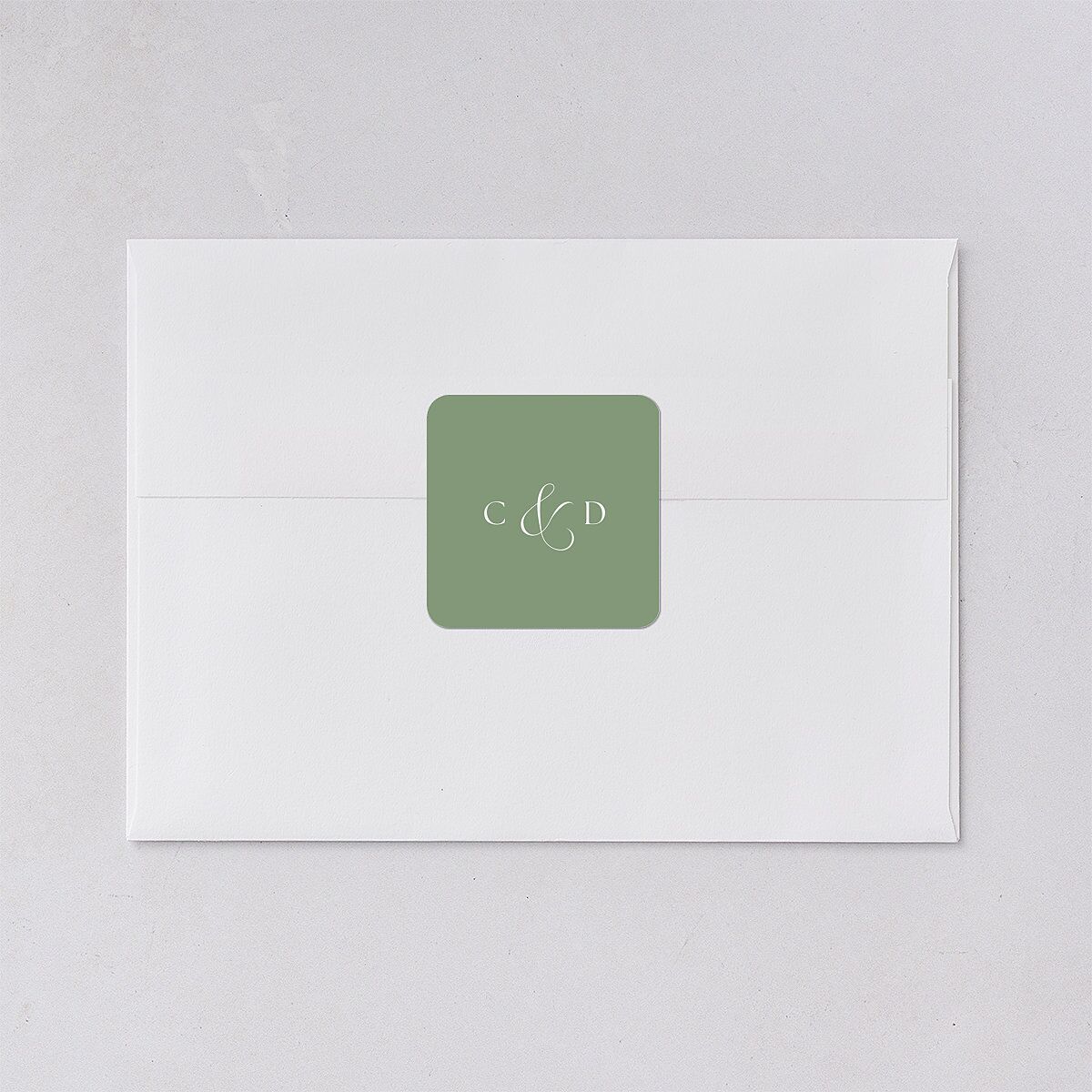 Vintage Bow Wedding Stickers Jewel Green Soft Square