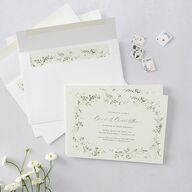 Dainty Fairytale Greenery Bridal Shower Invitations Hunter Green Signature Blank