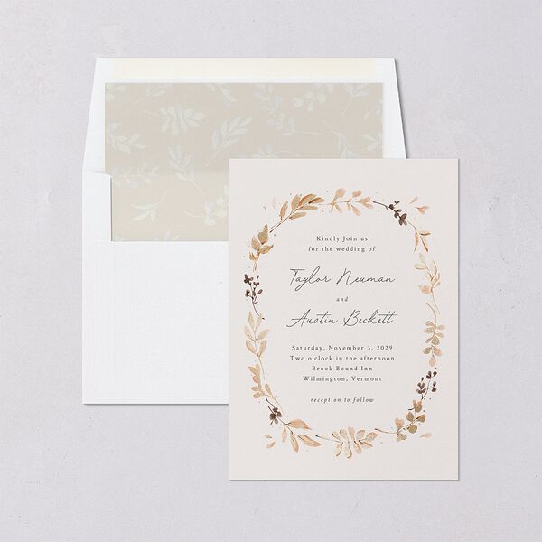 Leafy Garland Foil Envelope Liners Champagne Standard