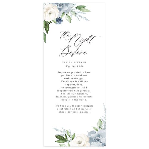The Night Before Beloved Floral Menus Zinc Signature
