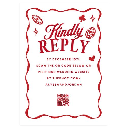 Hand Drawn Las Vegas Hearts Wedding Response Cards Ruby Signature Standard