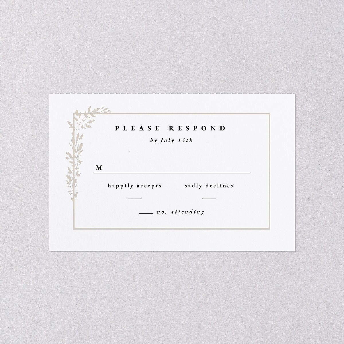 Dainty Frame All-in-One Wedding Invitations Pure White Signature Light Both Recipient and Return Addresses No
