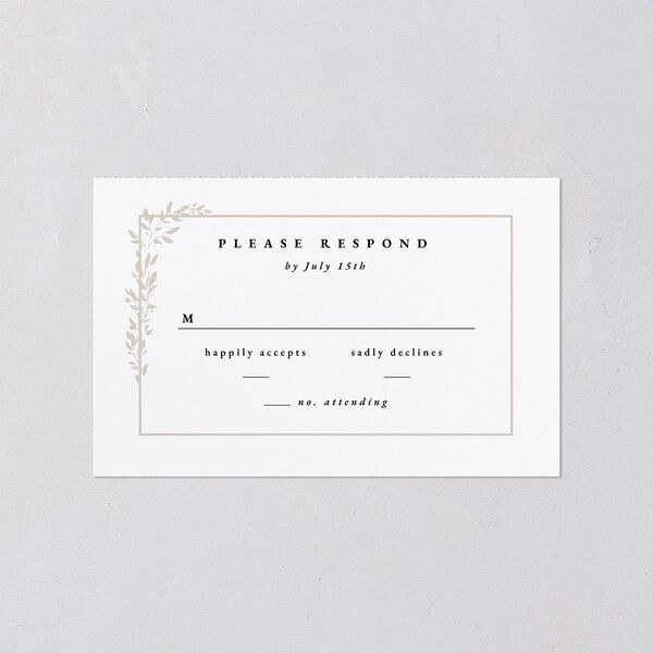 Dainty Frame All-in-One Wedding Invitations Pure White Signature Light Both Recipient and Return Addresses No