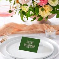 Wavy Frame Photo Place Cards Scottish Green Signature