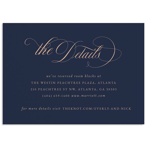 Exquisite Calligraphy Wedding Enclosure Cards French Blue Signature Standard
