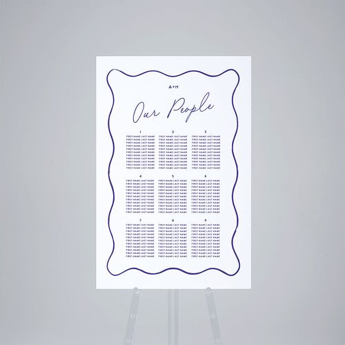 Hand Drawn Wavy Border Standard Seating Chart Large Sapphire Standard Outdoor Corrugated L Seating