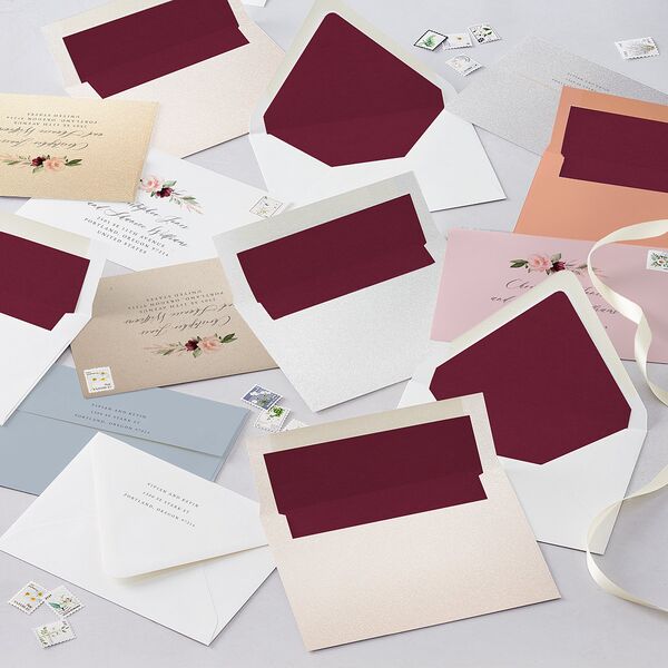 Beloved Floral Bridal Shower Invitations Dark Berry Signature Blank Standard