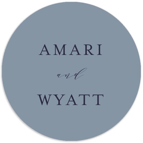 Rustic Branch Frame Wedding Stickers Navy Circle