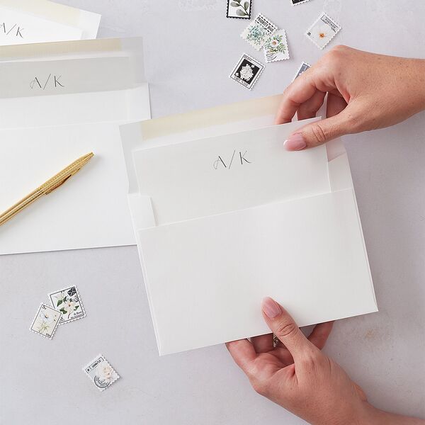 Metallic Edge Envelope Liners Pure White Standard