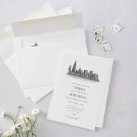 Watercolor Chicago Rehearsal Dinner Invitations Licorice Signature Blank Standard