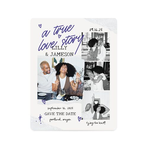 Mood Board Save The Date Magnets Sapphire Magnet Paper