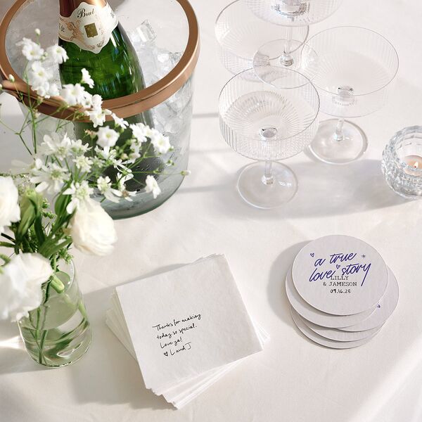 Mood Board Coasters Sapphire Cardboard Circle