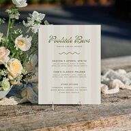 Cabana Stripes Bridal Shower Standard Bar Tabletop Sign Small Olive Standard Indoor Foam Core S Tabletop Bar