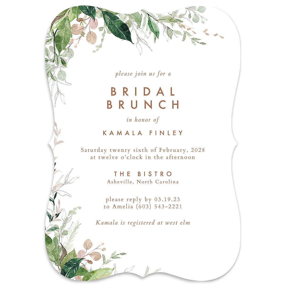 Wild Vines Bridal Shower Invitations