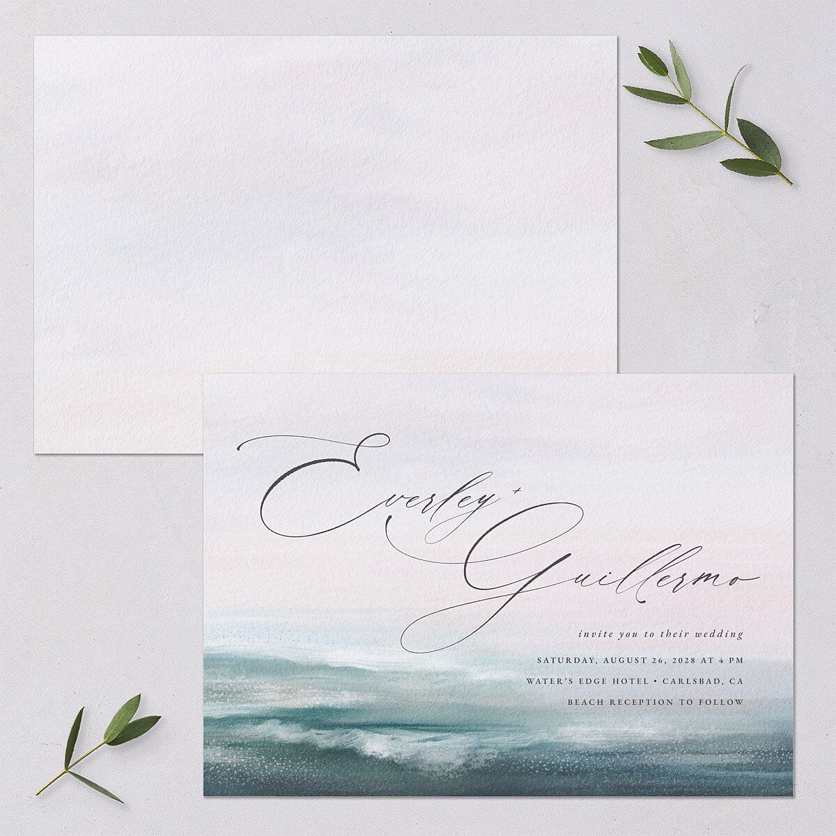 Abstract Beach Wedding Invitations — view 1