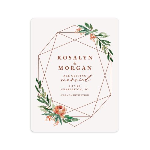 Gilded Botanical Save the Date Petite Cards Copper Signature smooth Blank No Rounded