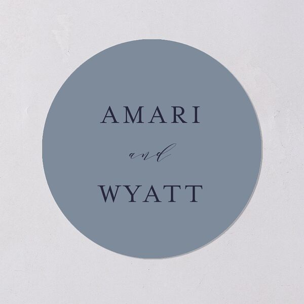 Rustic Branch Frame Wedding Stickers Navy Circle
