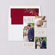 Beloved Union Save The Date Cards Merlot Signature smooth Blank No