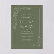 Nouveau Frame Bridal Shower Invitations Dark Camo Signature Blank Standard