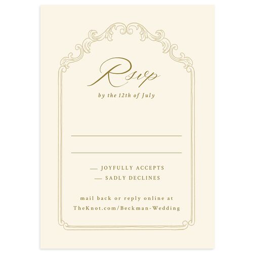 Antique Botanical Garland Wedding Response Cards Champagne Signature Standard