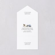 Pressed Flowers All-in-One Wedding Invitations Regency Blue Signature Light Both Recipient and Return Addresses No
