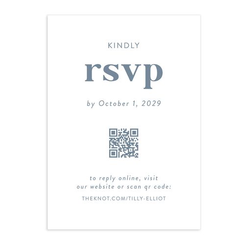 Photo Elopement QR Code RSVP Cards Dusty Blue Signature Standard