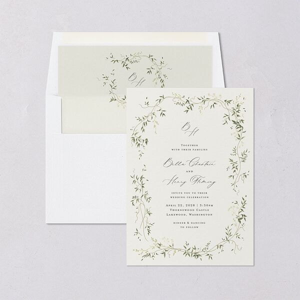 Dainty Fairytale Greenery Envelope Liners Hunter Green Standard