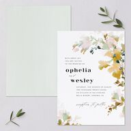 Watercolor Blooms Wedding Invitations Solar Power Signature Blank No Standard