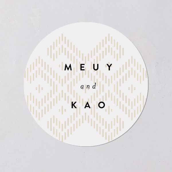 Chinese Lu Mien Wedding Stickers Pure White Circle