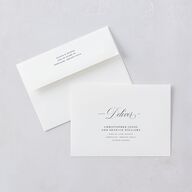 Classic Photo Wedding Invitations Navy Signature Blank No Standard