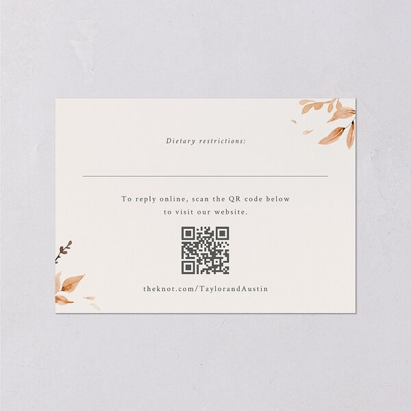 Leafy Garland Foil Wedding Response Cards Gold Champagne Signature Standard