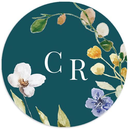 Delicate Wildflower Wedding Stickers Deep Lake Sticker