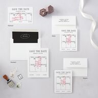 Classic Circled Calendar Date Save the Date Petite Cards Pure White Signature smooth Blank No Standard
