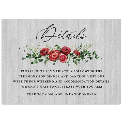 Farmhouse Lights Wedding Event Detail Cards Charcoal Signature Standard