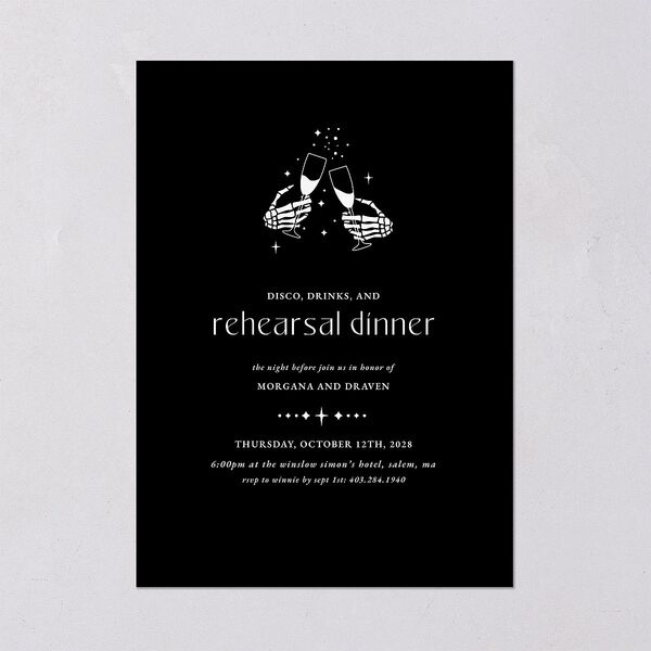 Til Death Do We Disco Rehearsal Dinner Invitations Licorice Signature Blank