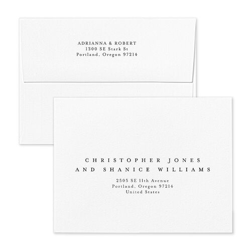 Simple Photo Save the Date Magnet Envelopes Blue Charcoal Return Address Signature Standard
