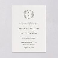 Elegant Garland Crest Wedding Invitations Dark Camo Signature Blank No Standard