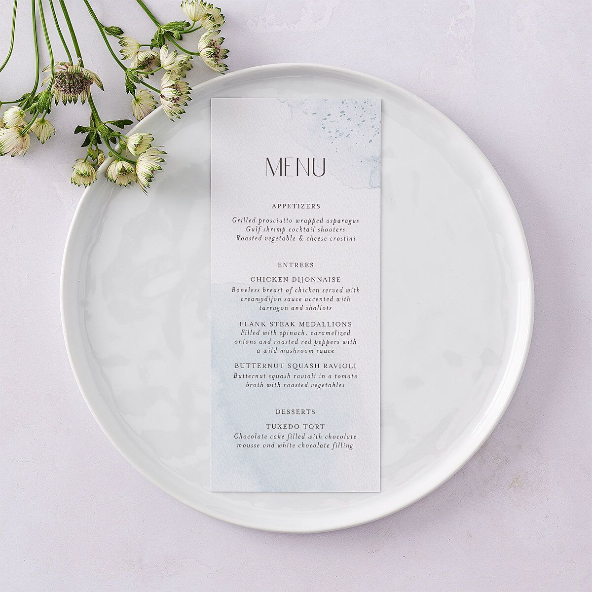 Watercolor Wash Menus Pool Signature
